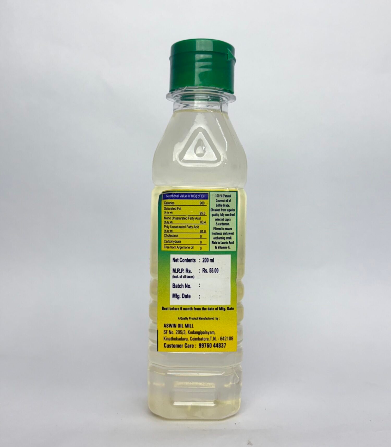 Coconut Oil - 200 ml - back