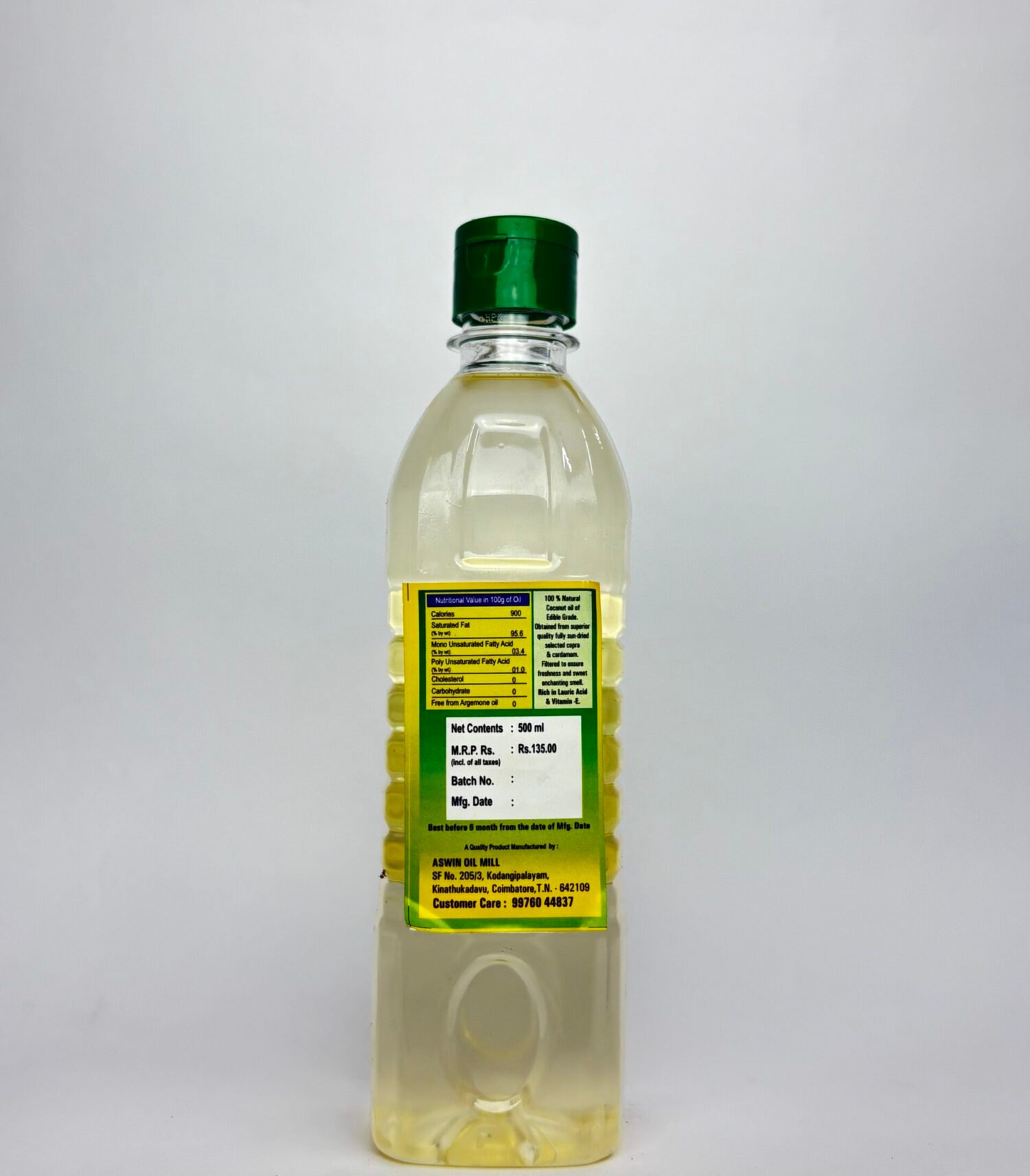 Coconut Oil - 500 ml - back